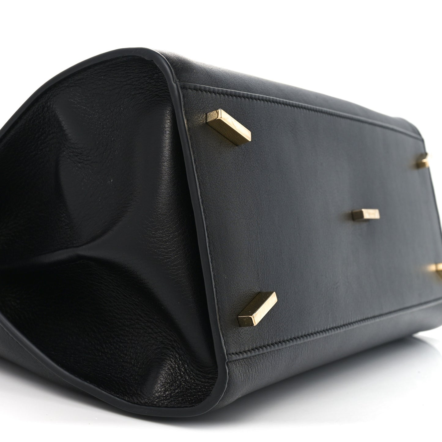 Calfskin Medium Hug Soft Bicolor Shoulder Bag Black Borgogna