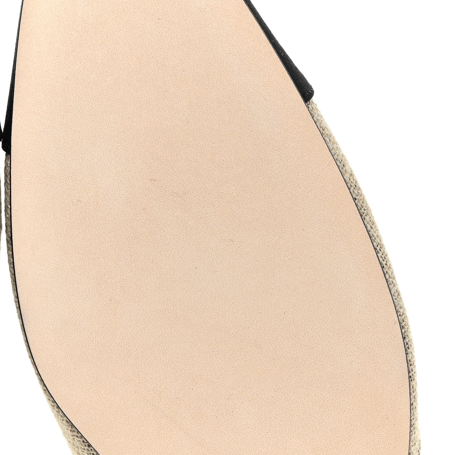Fabric Grosgrain Cap Toe CC Slingback Flats 40 Light Beige Black