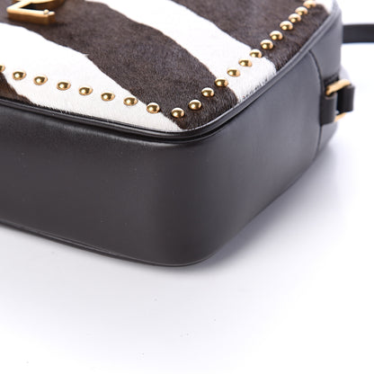 Saint Laurent Pony Hair Calfskin Studded Monogram Lou Camera Bag Dusty White Brown 7 of 7
