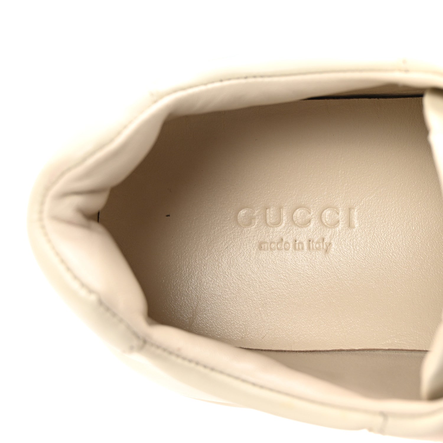 Gucci Calfskin Logo Womens Rhyton Sneakers 37 Ivory 8 of 10