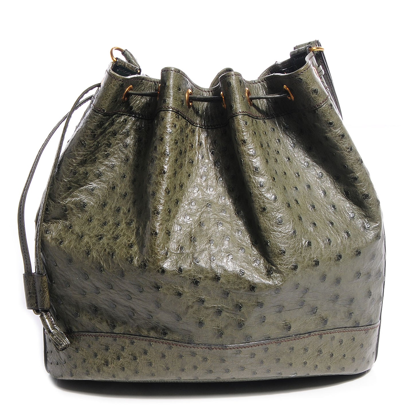 Ostrich Market Drawstring Bag 25 Vert Olive