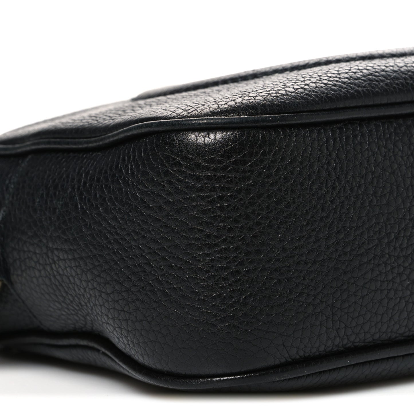 Pebbled Calfskin Small Soho Disco Bag Black
