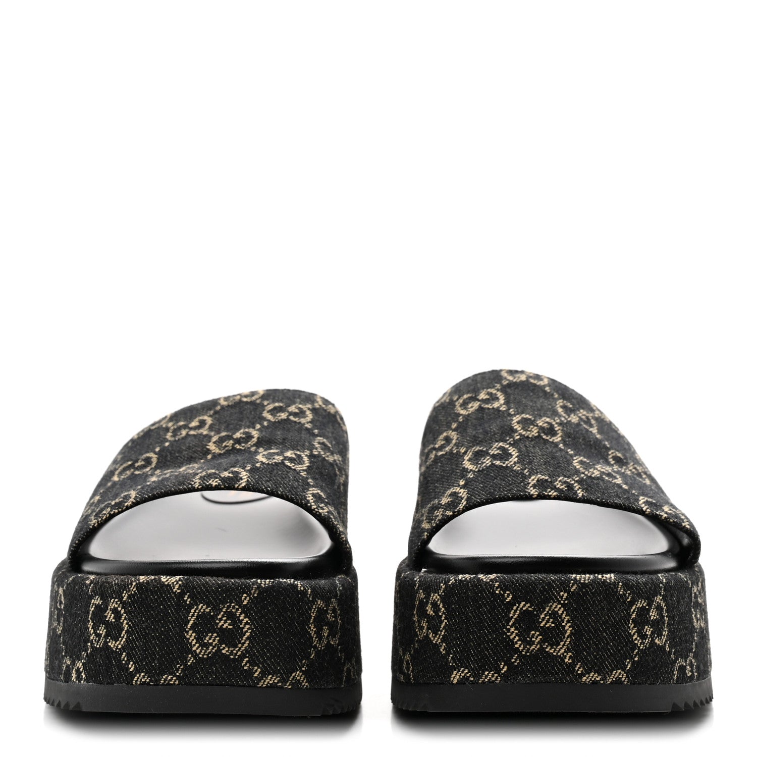 Gucci Jacquard Black Denim GG Monogram Angelina Platform 55mm