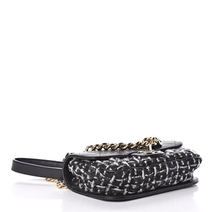 Chanel Tweed Calfskin Quilted Flap Black Multicolor 4 of 9