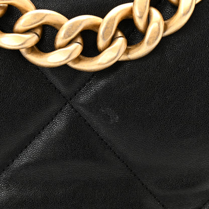 Chanel Goatskin Quilted Maxi Chanel 19 Flap Black 12 of 13
