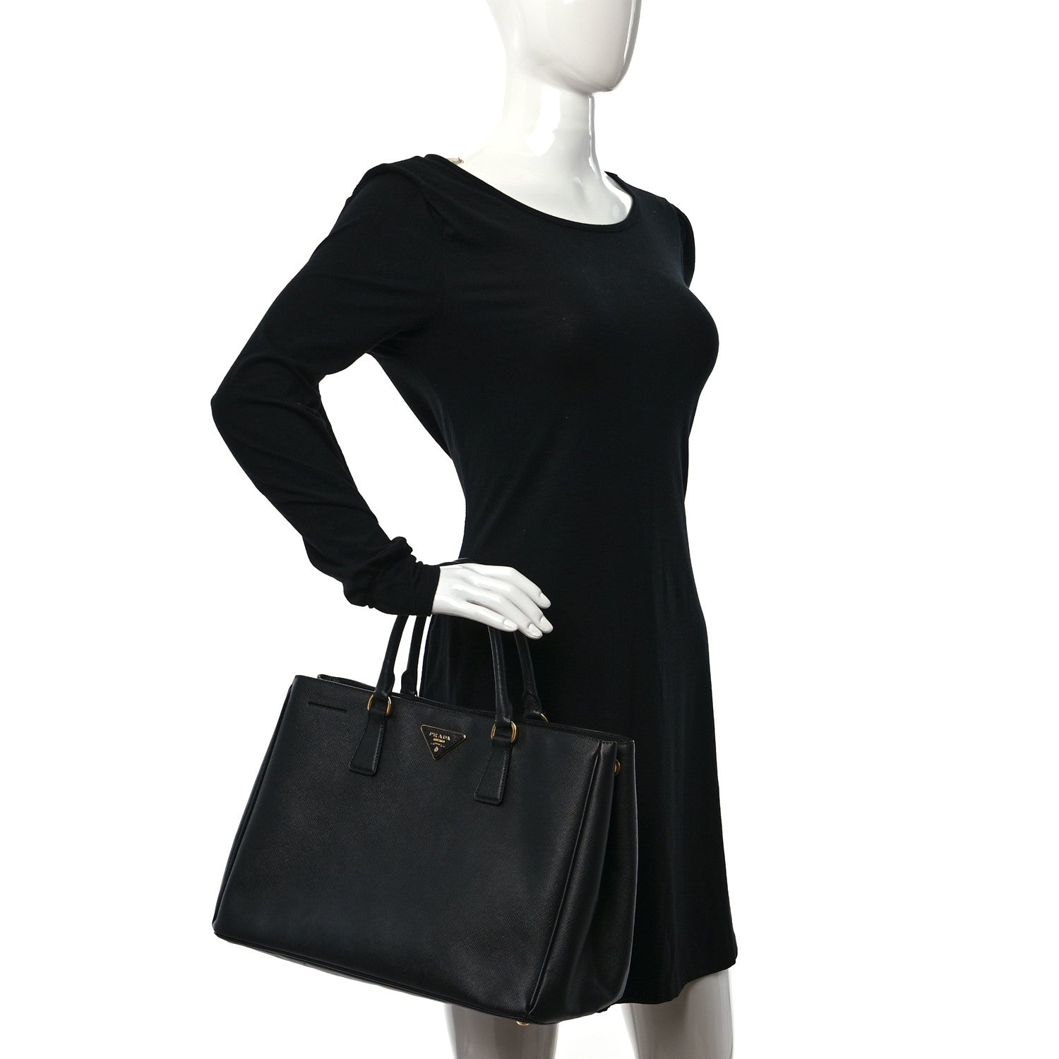 Prada Saffiano Large Galleria Double Zip Tote Black 2 of 10