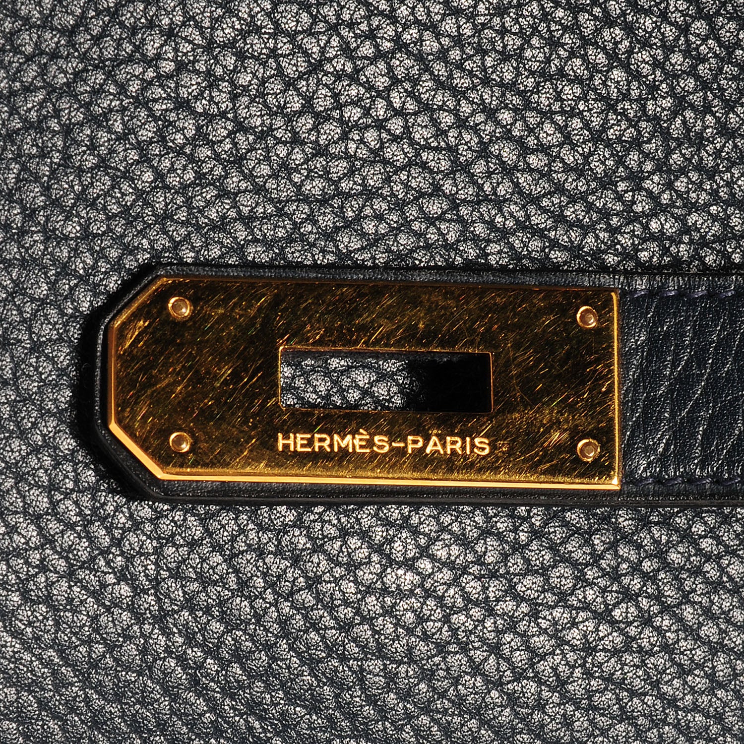 Hermes Taurillon Clemence Kelly 40 w/ Pelican Cadena Lock Bleu Marine 8 of 39