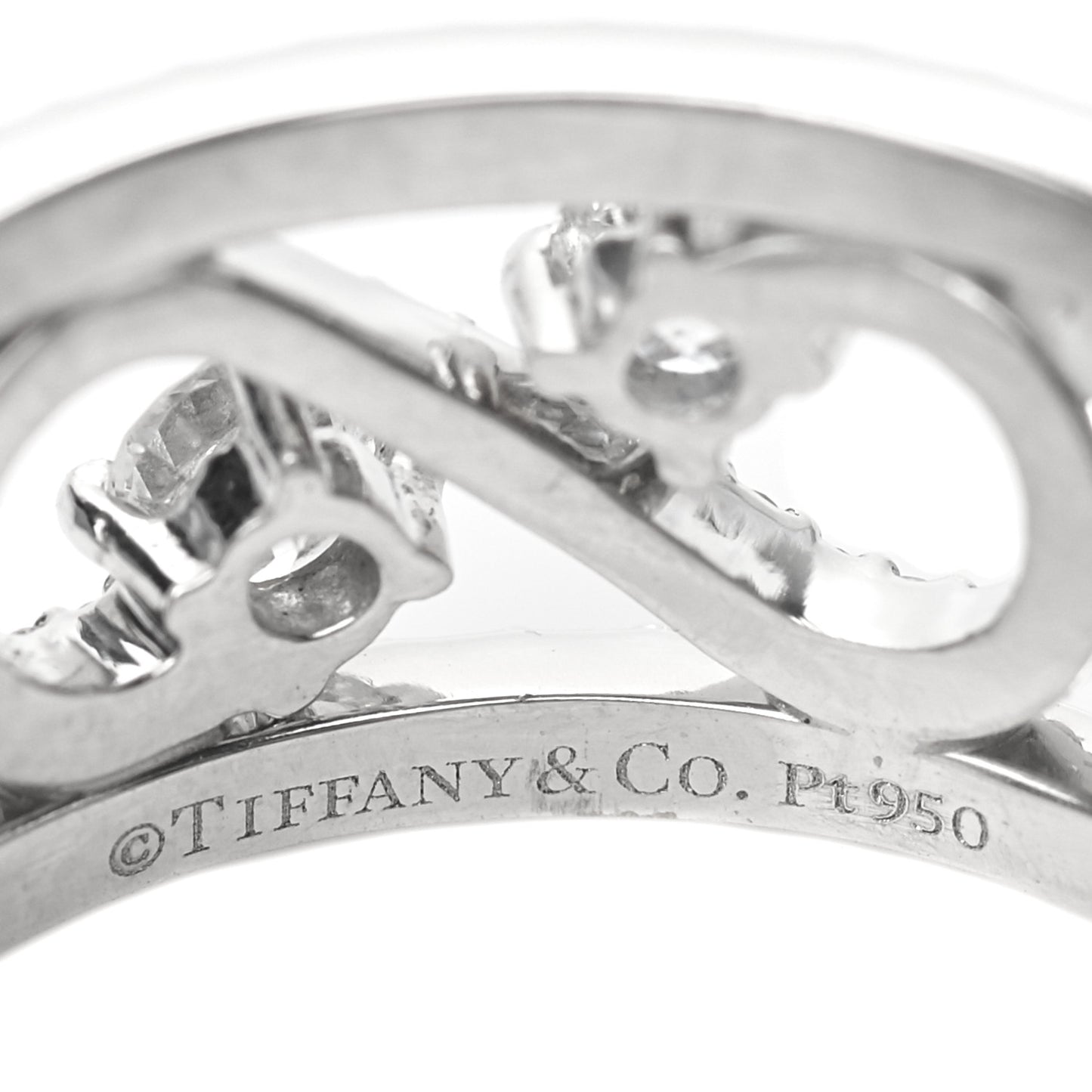 Platinum Diamond Enchant Scroll Ring 52 6