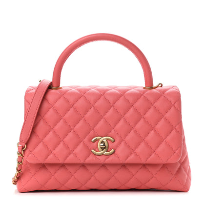 Chanel Caviar Quilted Small Coco Handle Flap Pink 1 of 9