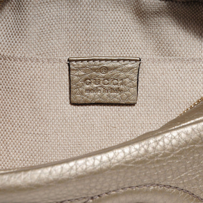 Gucci Metallic Pebbled Calfskin Small Soho Disco Bag Golden Beige 5 of 9
