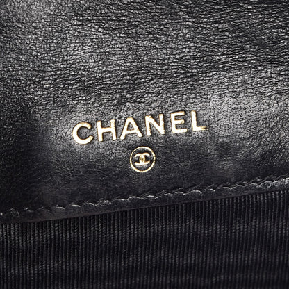 Chanel Calfskin Diamond Stitched Compact Wallet Black 6 of 12