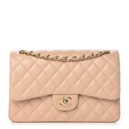 Chanel Lambskin Quilted Jumbo Double Flap Beige Clair 1 of 11
