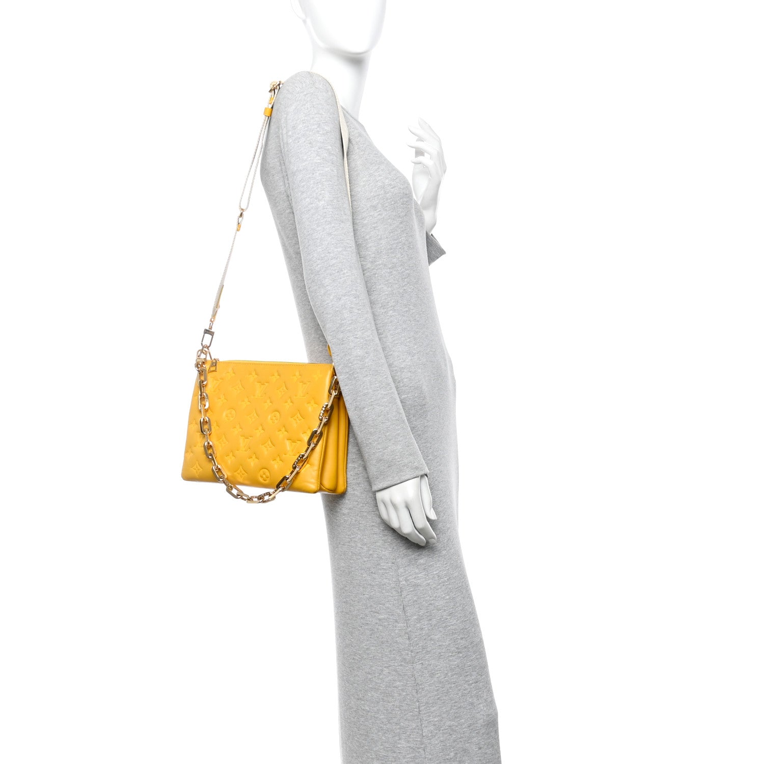 Louis Vuitton Lambskin Embossed Monogram Coussin PM Sunflower 2 of 9