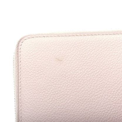 Saint Laurent Grained Calfskin Rive Gauche Compact Zip Around Wallet Pink 7 of 9