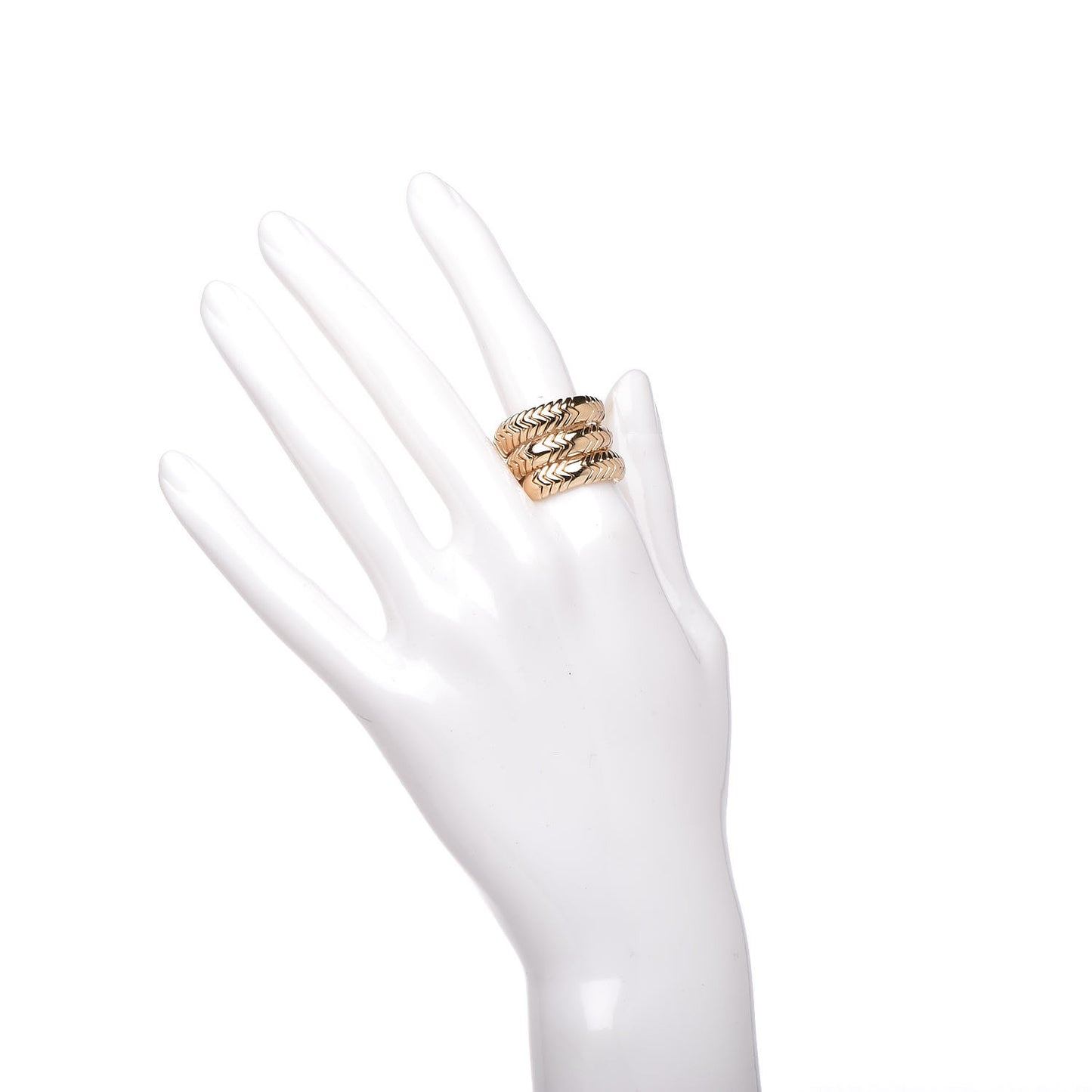 BVLGARI 18K Yellow Gold Tubogas Ring 53 6.5