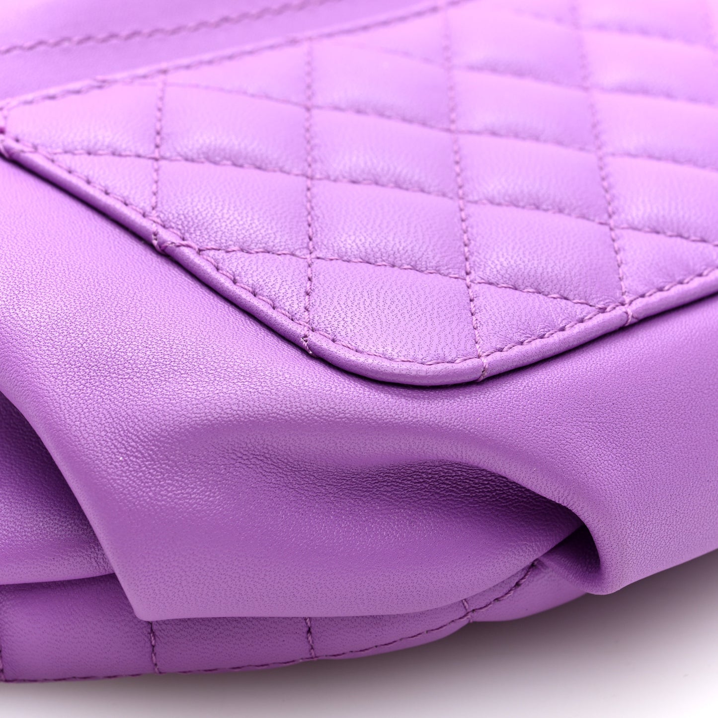 Lambskin Quilted Waist Belt Bag Purple