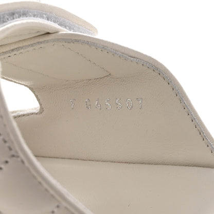 Chanel Lambskin Quilted Velcro Dad Chain CC Slide Sandals 36 White 7 of 9