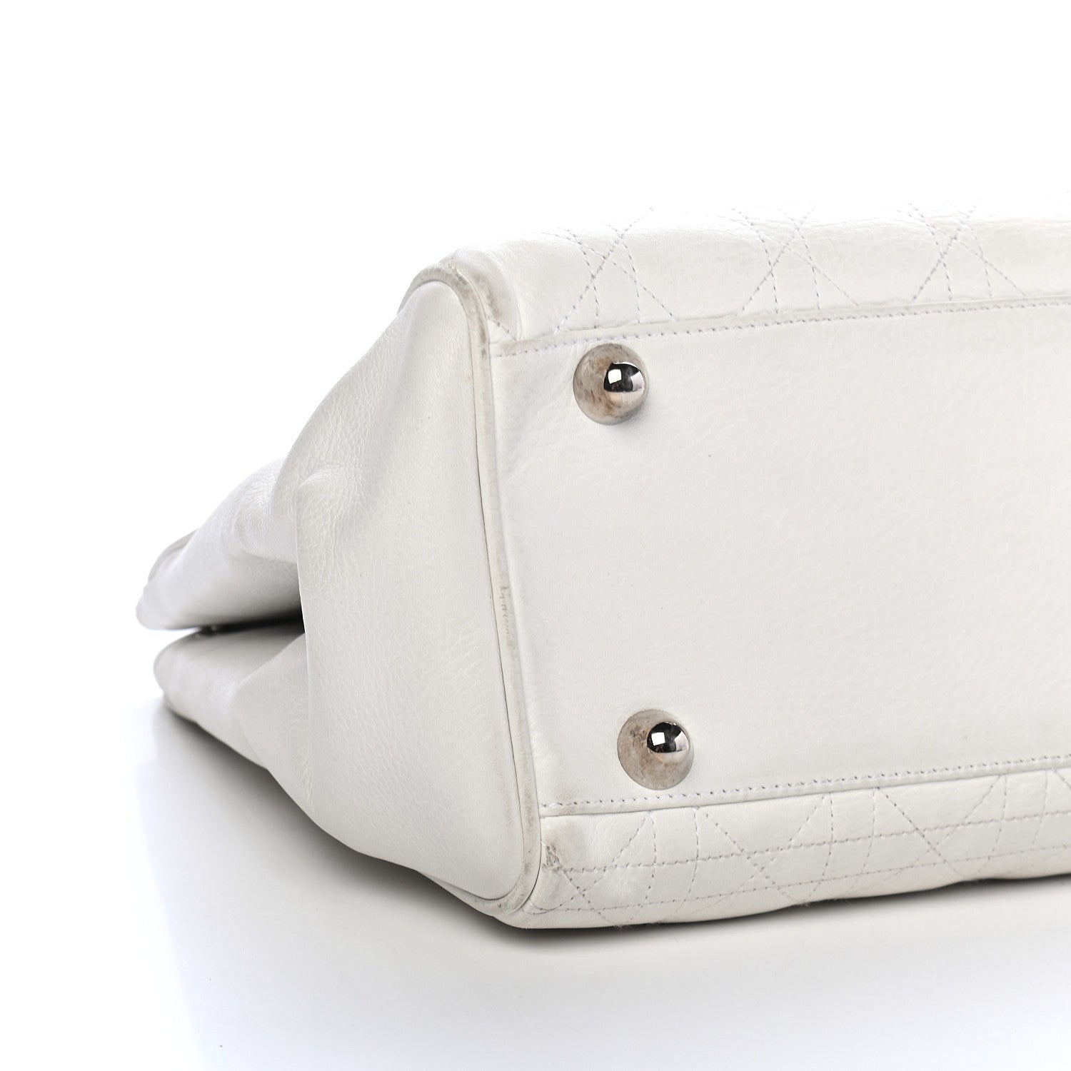 Christian Dior Cannage Stitched Tote White 8 of 9
