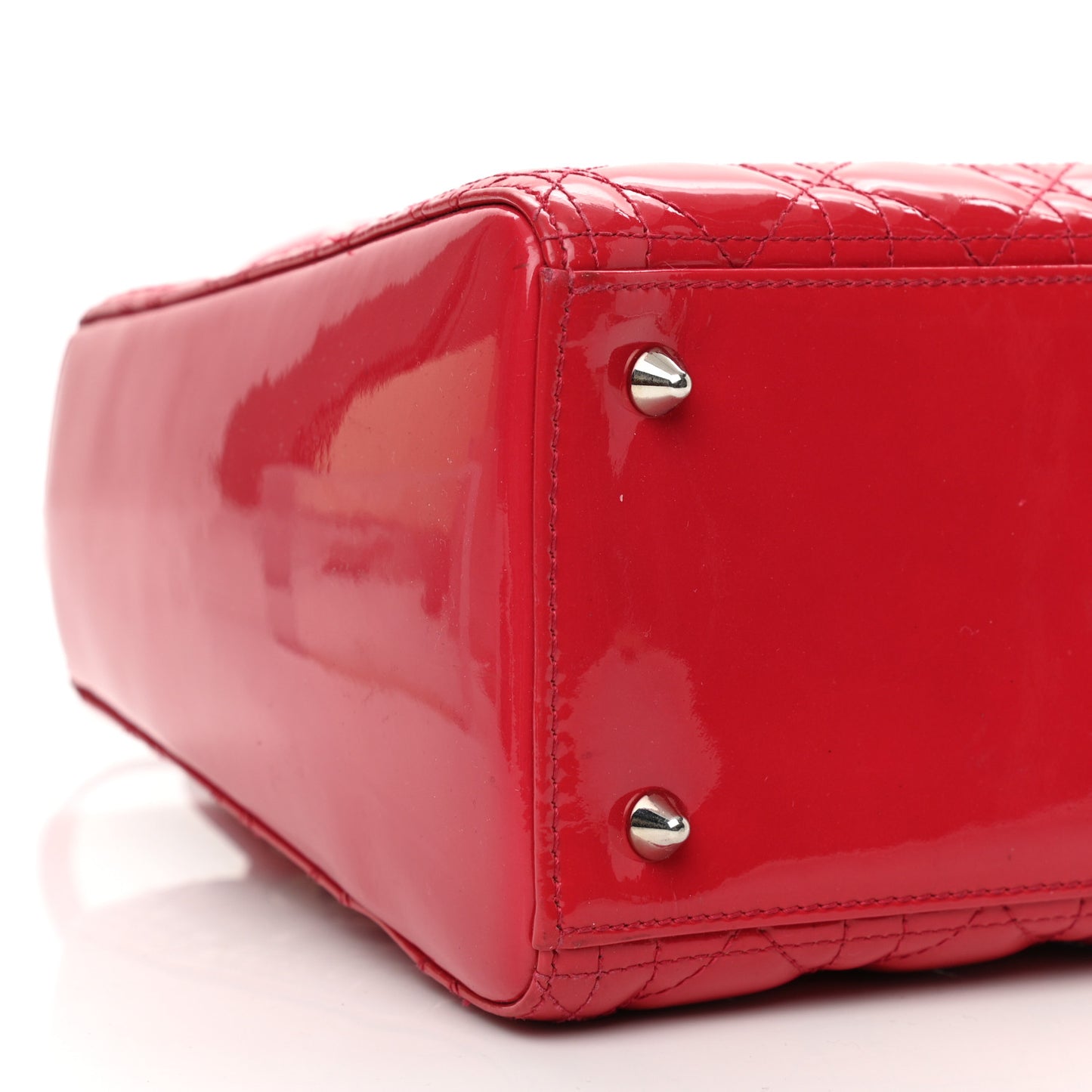 Patent Cannage Medium Lady Dior Red