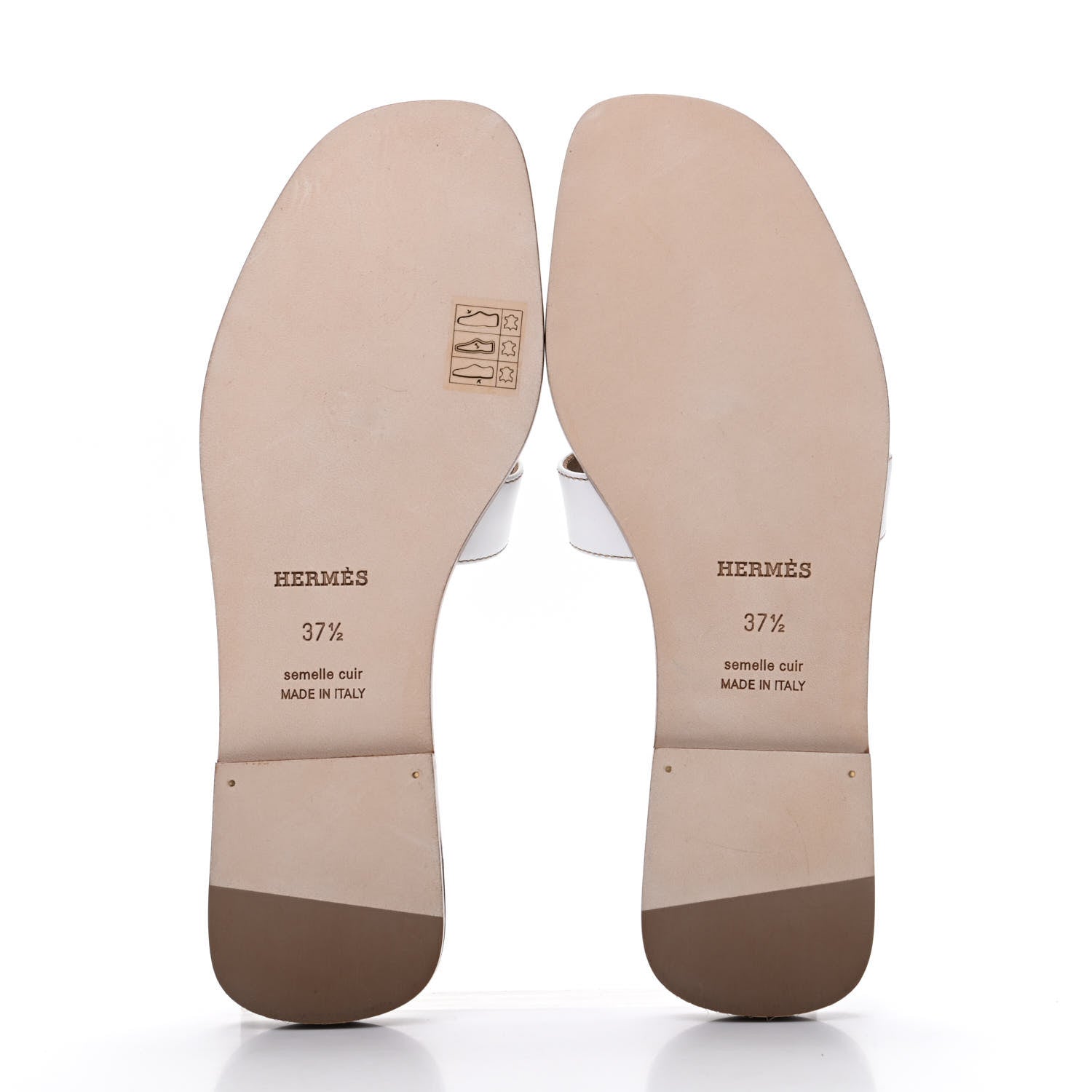 Hermes Box Calfskin Oran Sandals 37.5 White 5 of 7