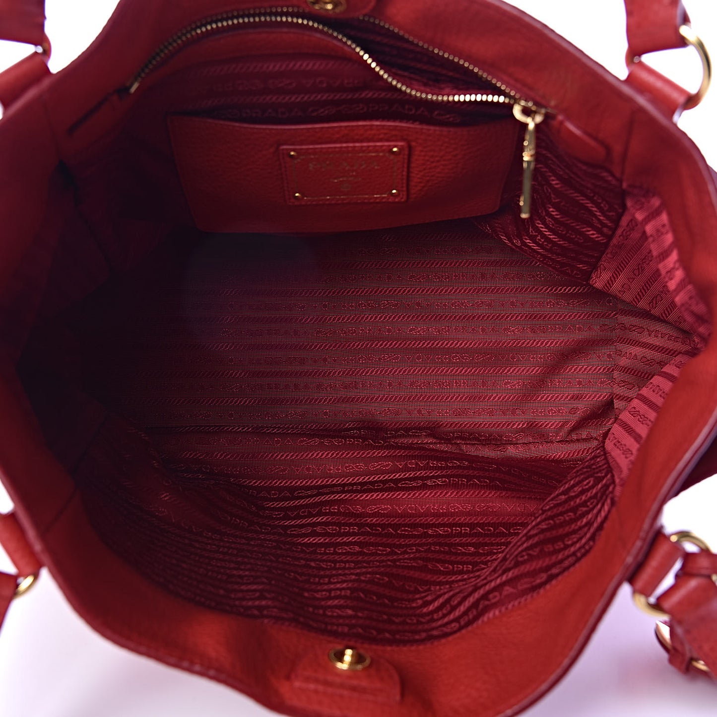 Vitello Daino Side Pocket Tote Rosso