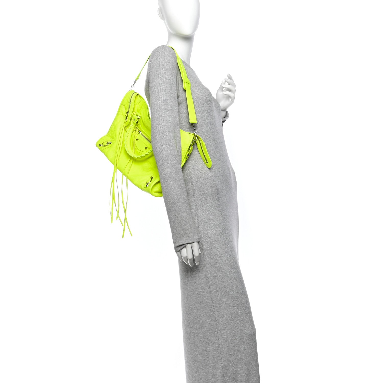 Balenciaga Agneau Classic Silver Hardware City Jaune Fluo 2 of 11