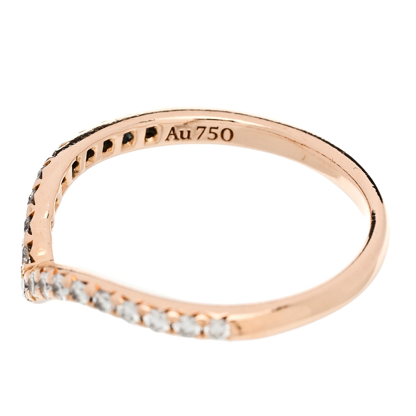 18K Rose Gold Diamond Soleste V Band Ring 48 4.5