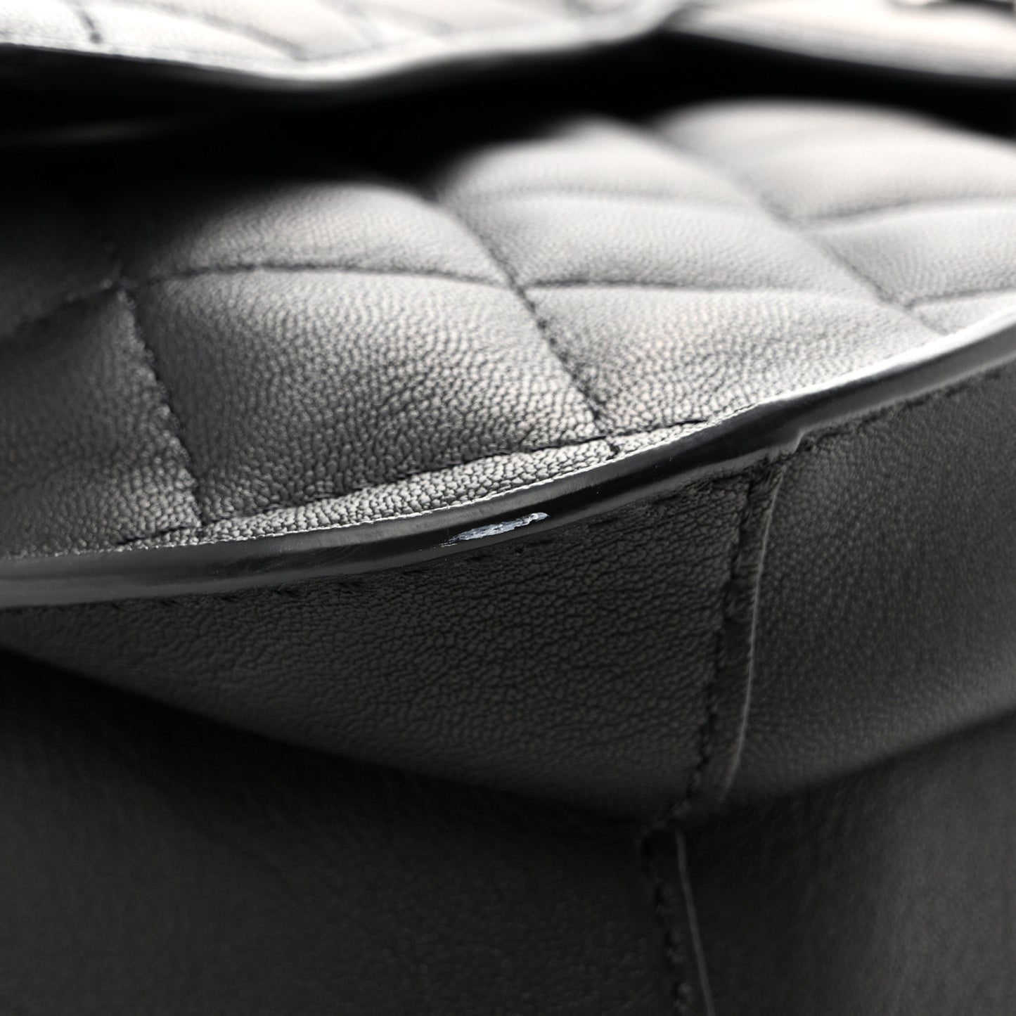 Metallic Goatskin Quilted Large Rock In Rome Flap Black
