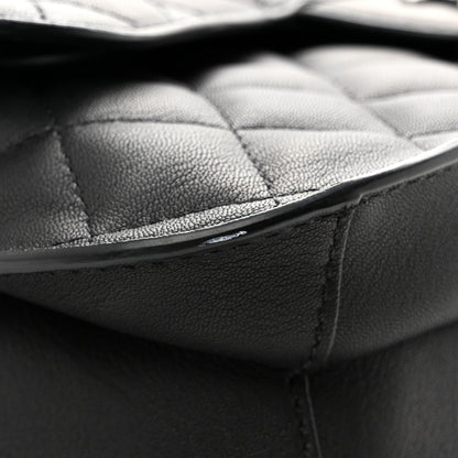 Chanel Metallic Goatskin Quilted Large Rock In Rome Flap Black 13 of 14