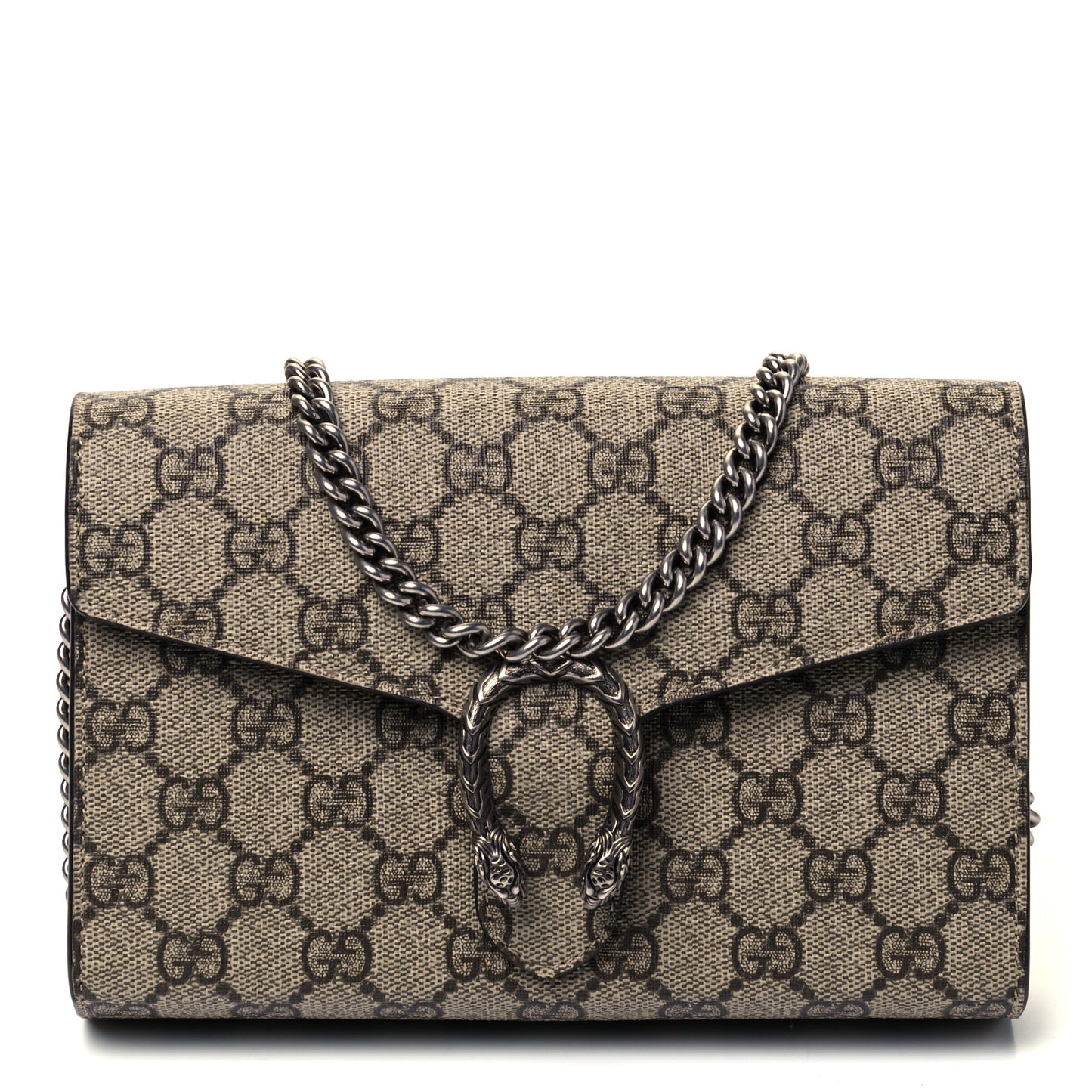 GG Supreme Monogram Mini Dionysus Chain Wallet Beige Taupe