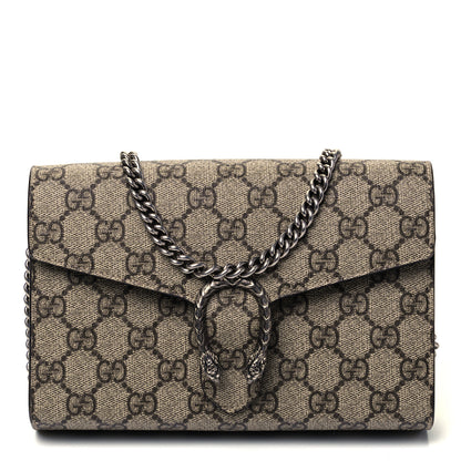 Gucci GG Supreme Monogram Mini Dionysus Chain Wallet Beige Taupe 1 of 8
