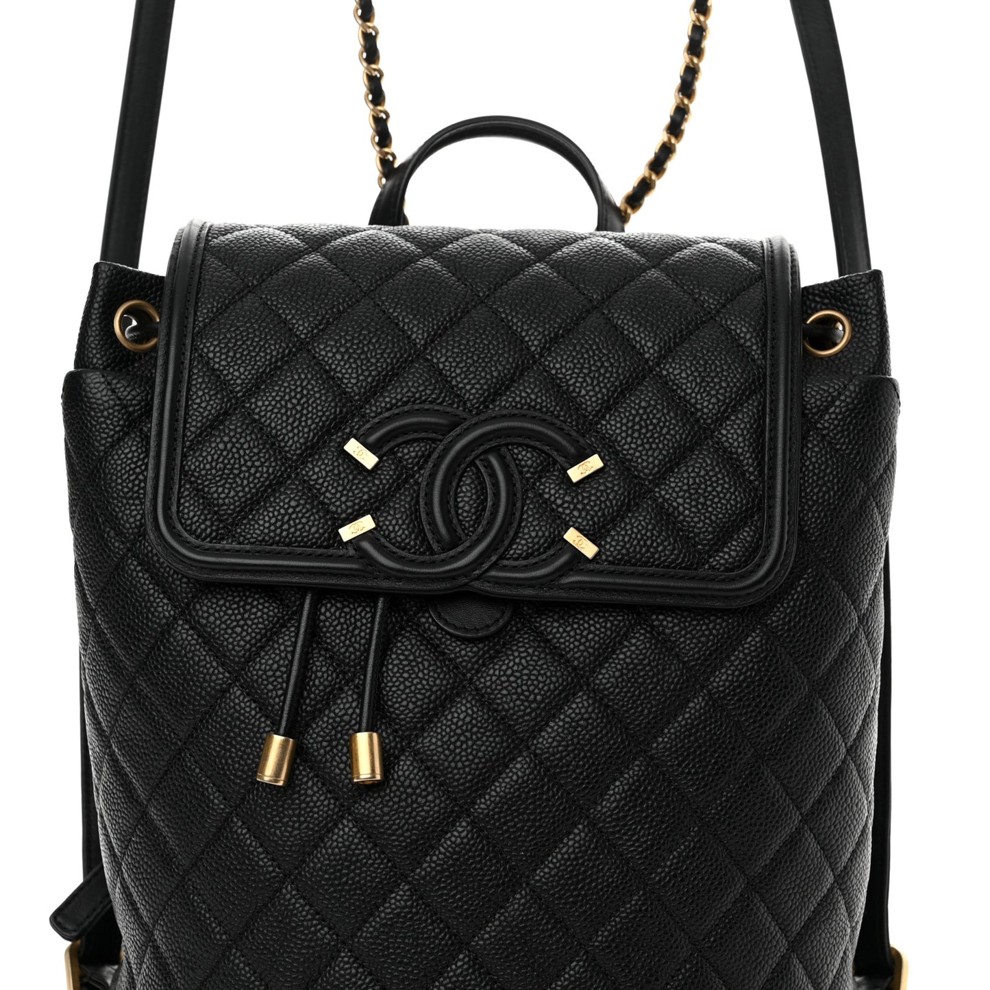 Caviar Quilted Filigree Backpack Black