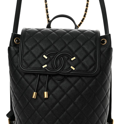 Chanel Caviar Quilted Filigree Backpack Black 8 of 11