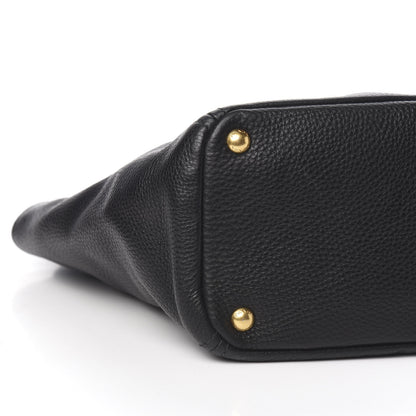 Prada Vitello Daino Side Pocket Tote Black 8 of 10