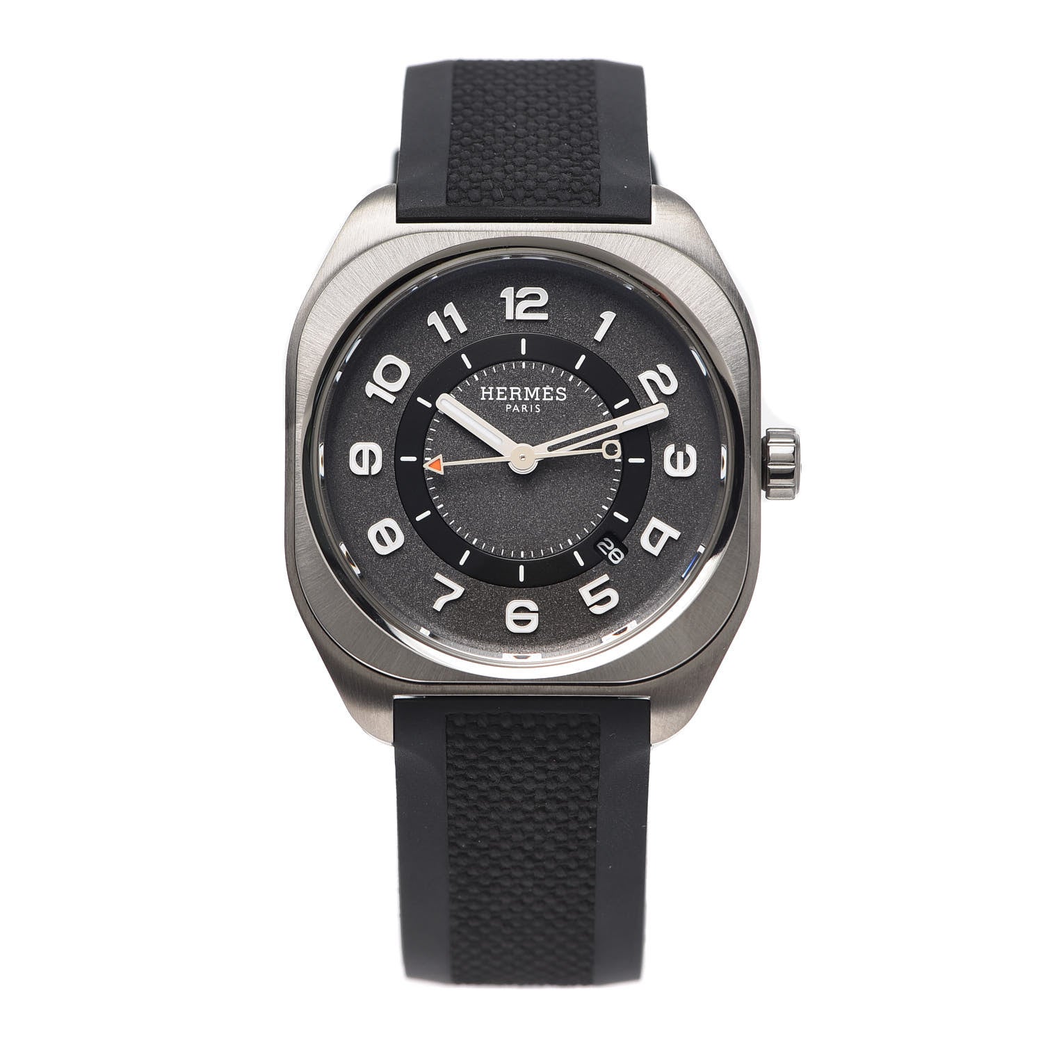 Hermes Titanium Rubber 39mm H08 Automatic Watch Noir 1 of 6