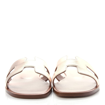 Hermes Metallic Oran Sandals 39 Rose Dore 2 of 10