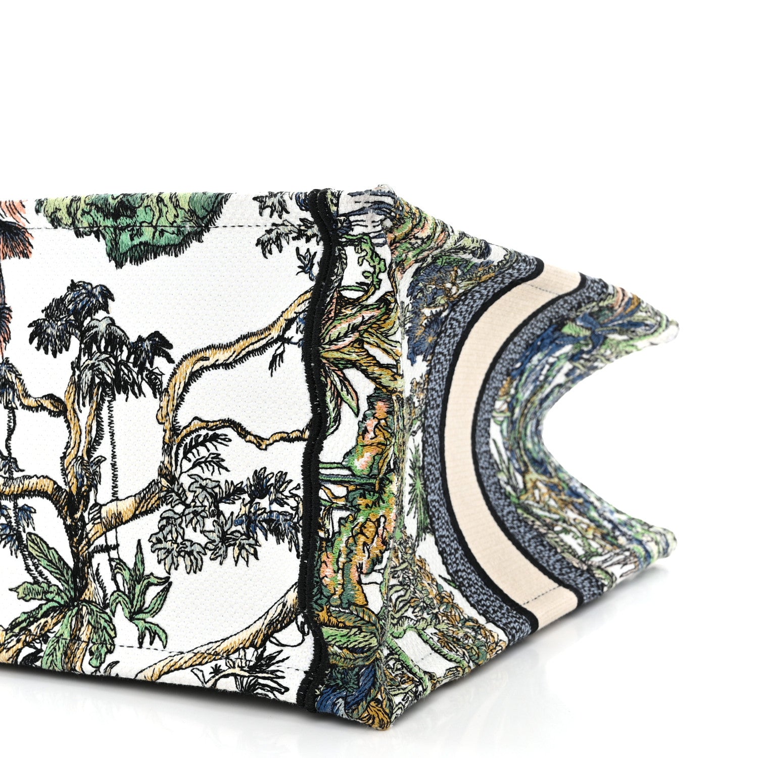 Christian Dior Canvas Embroidered Medium Etoile de Voyage Book Tote White Multicolor 10 of 15