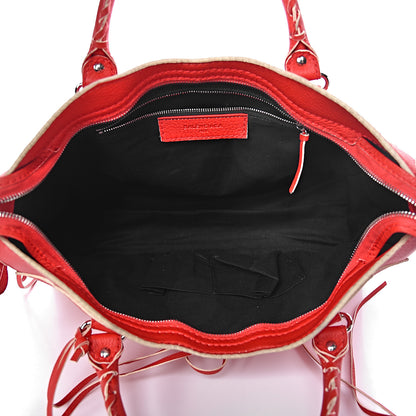 Balenciaga Supple Grained Calfskin Classic Silver Hardware Highlight City Rouge Fraise 5 of 14