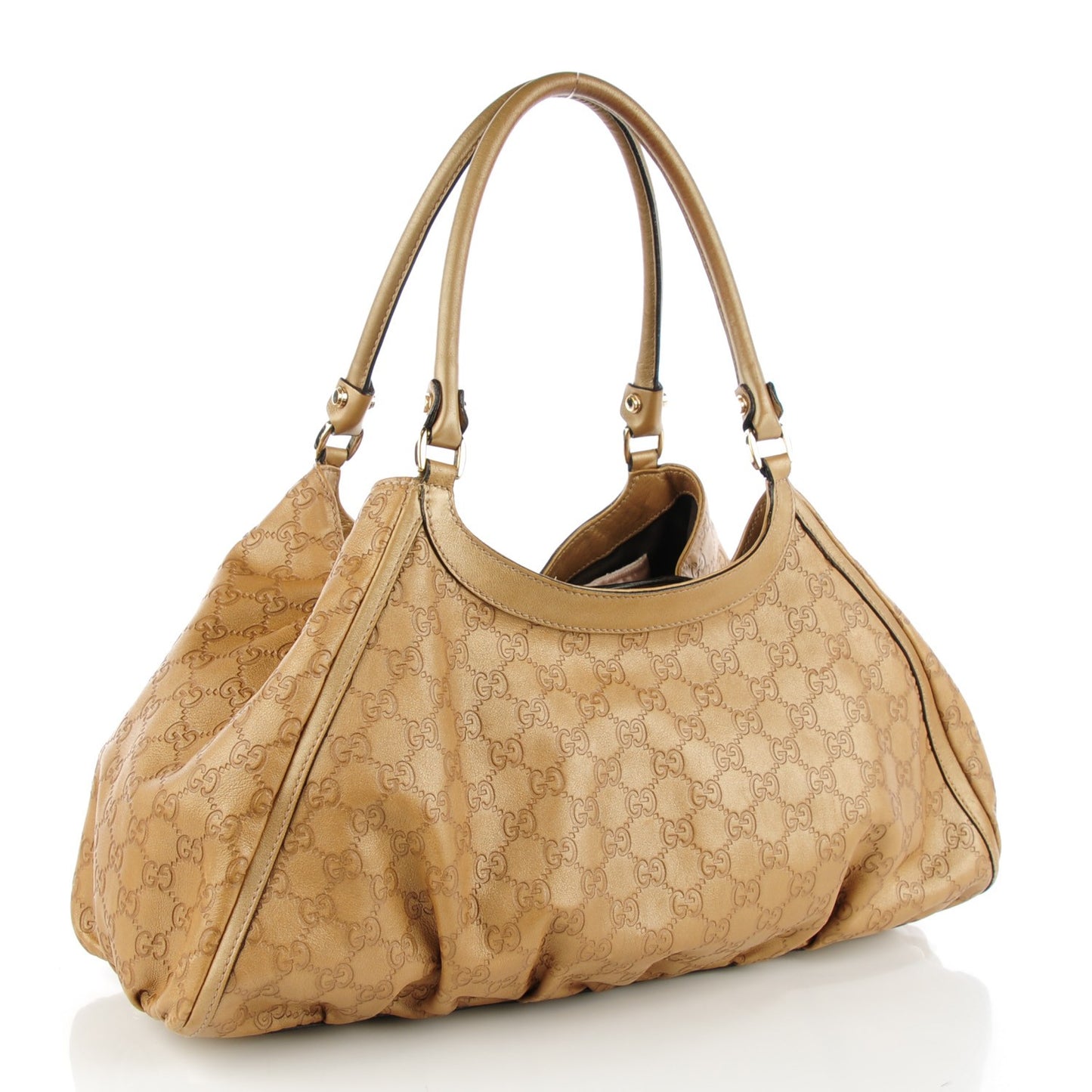 Guccissima Large D Gold Shoulder Bag Off Gold