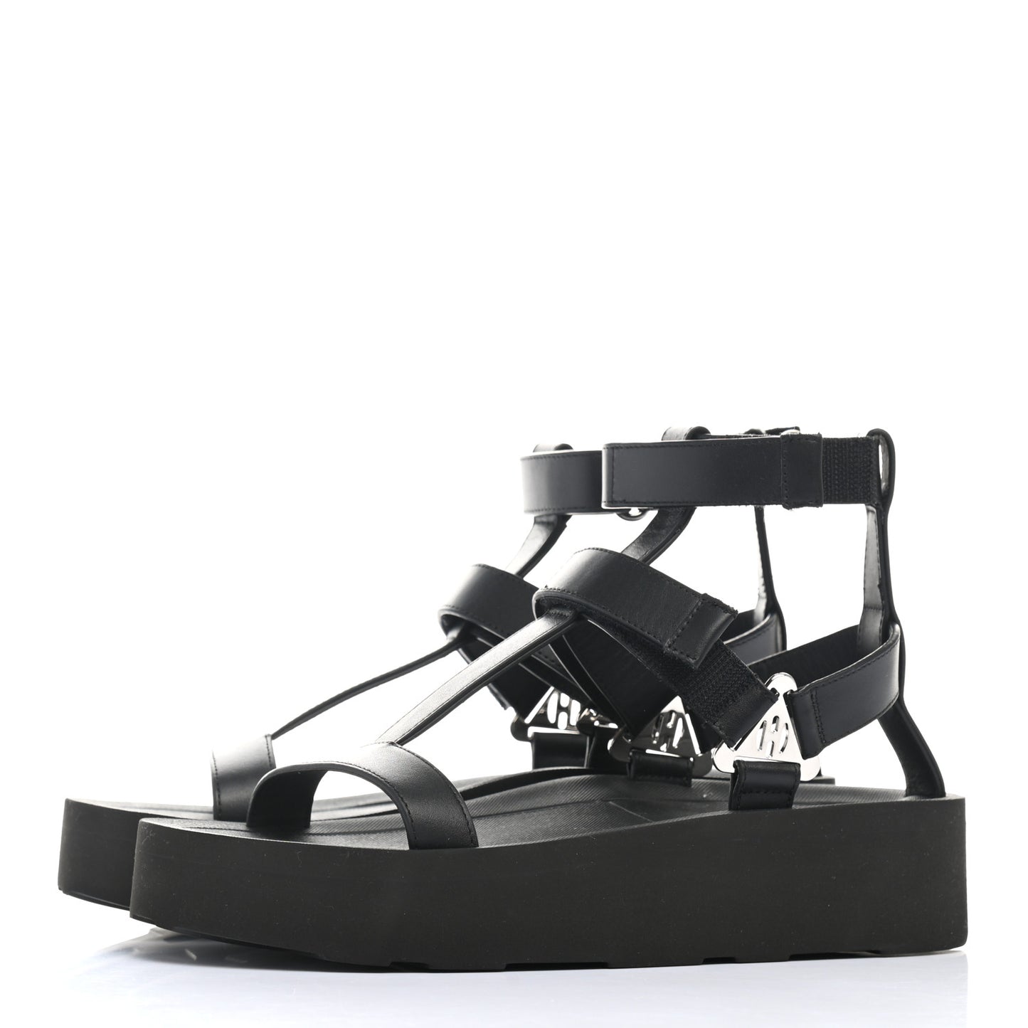 Calfskin Womens Enid Sandals 37 Black