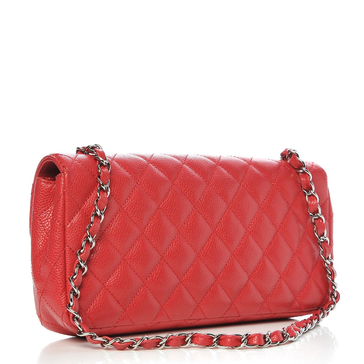Caviar Quilted East West Flap Dark Pink