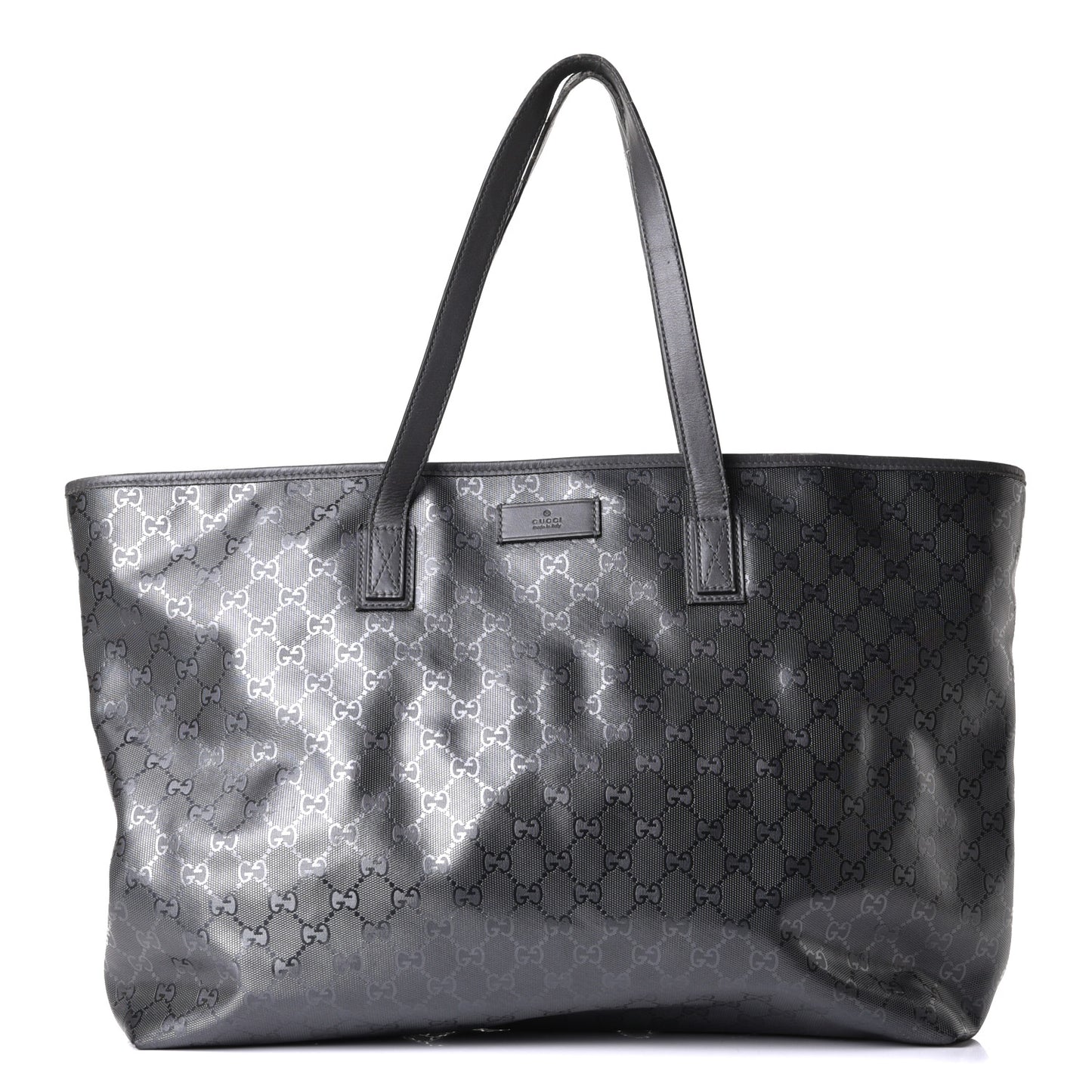 Imprime Monogram Large Zippered Shopping Tote Pewter