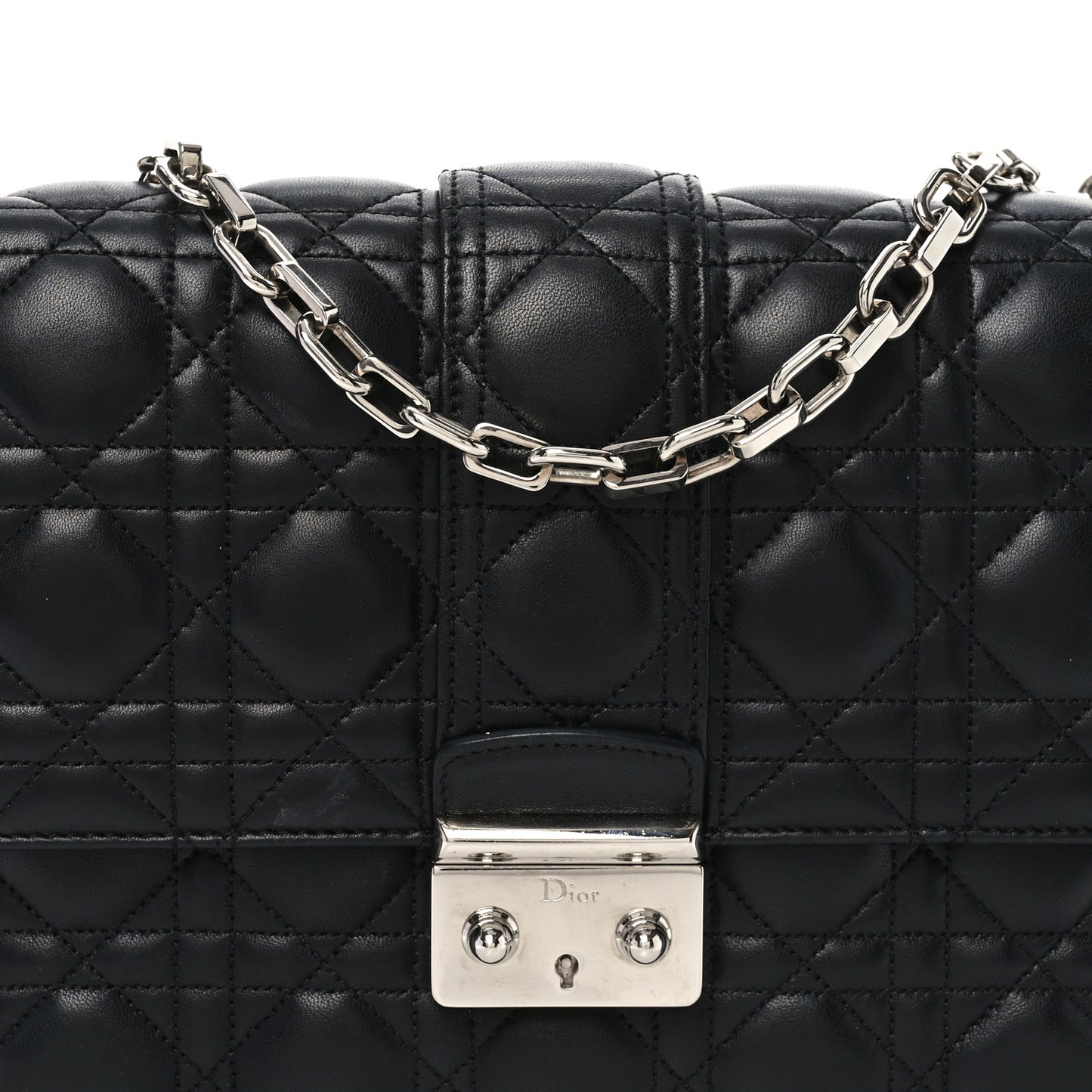 Lambskin Cannage Medium Miss Dior Flap Black
