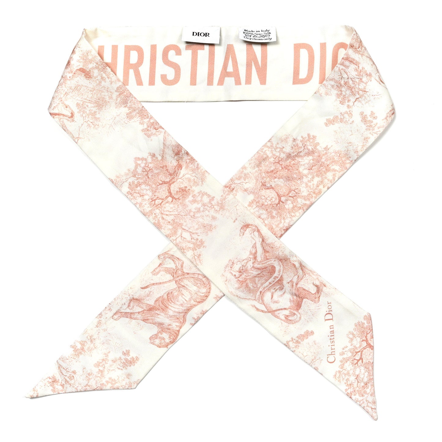 Silk Toile De Jouy Mitzah Scarf Pink