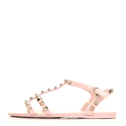Valentino Garavani PVC Jelly Rockstud Caged Sandals 35 Poudre 1 of 8