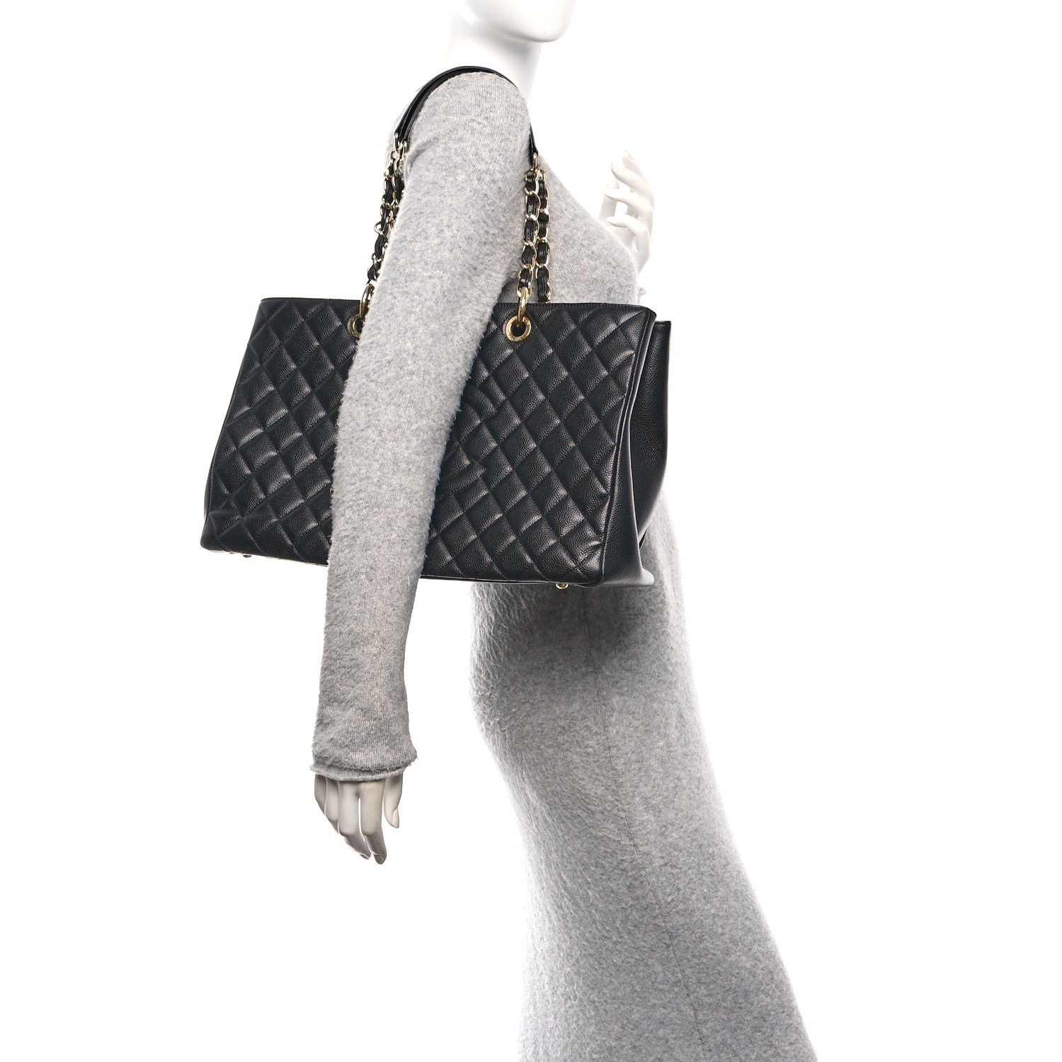 Chanel Caviar Quilted XL Grand Shopping Tote GST Black 2 of 10