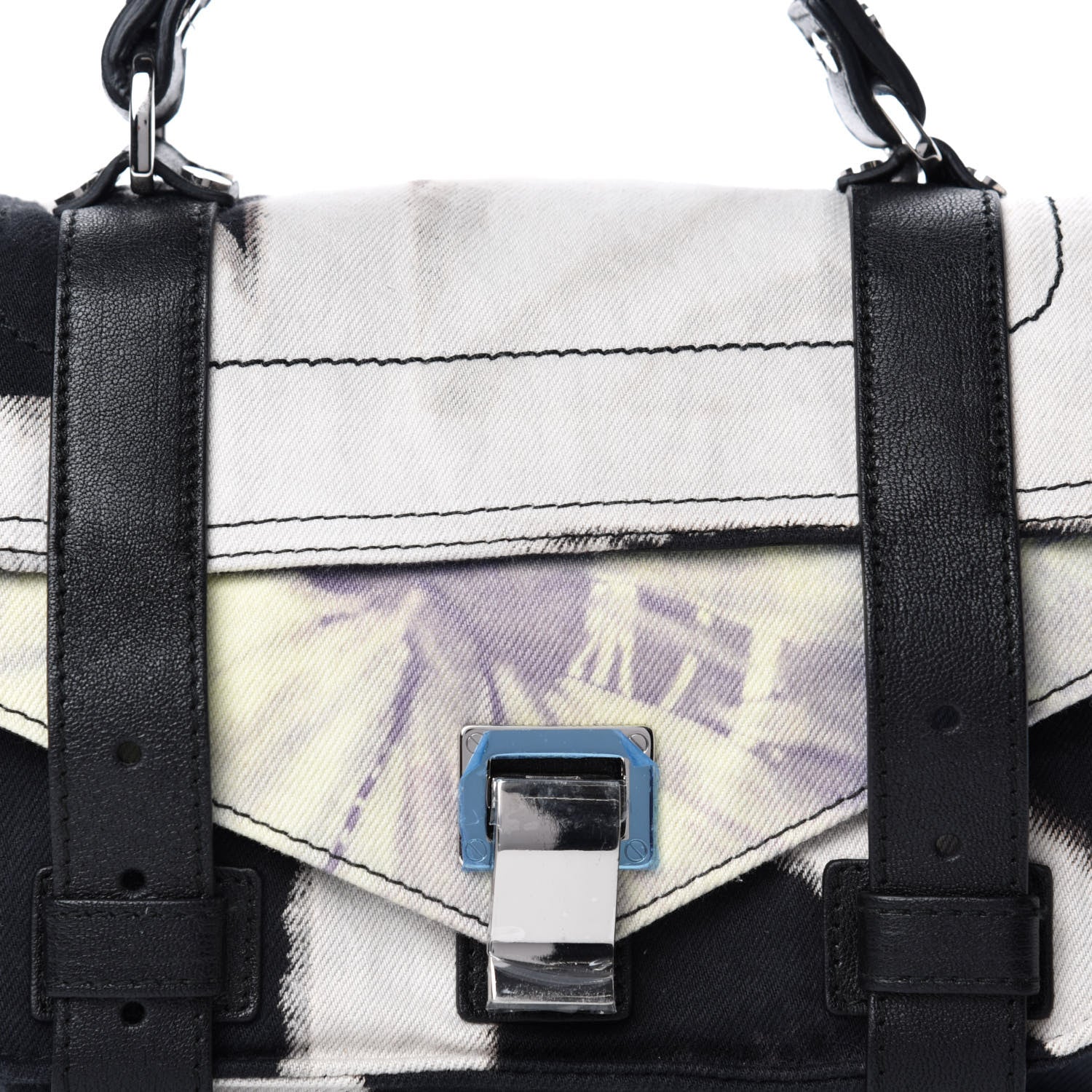 Proenza Schouler Canvas Tie Dye Tiny PS1 Satchel Black Lime 10 of 10