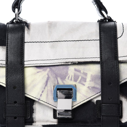 Proenza Schouler Canvas Tie Dye Tiny PS1 Satchel Black Lime 10 of 10