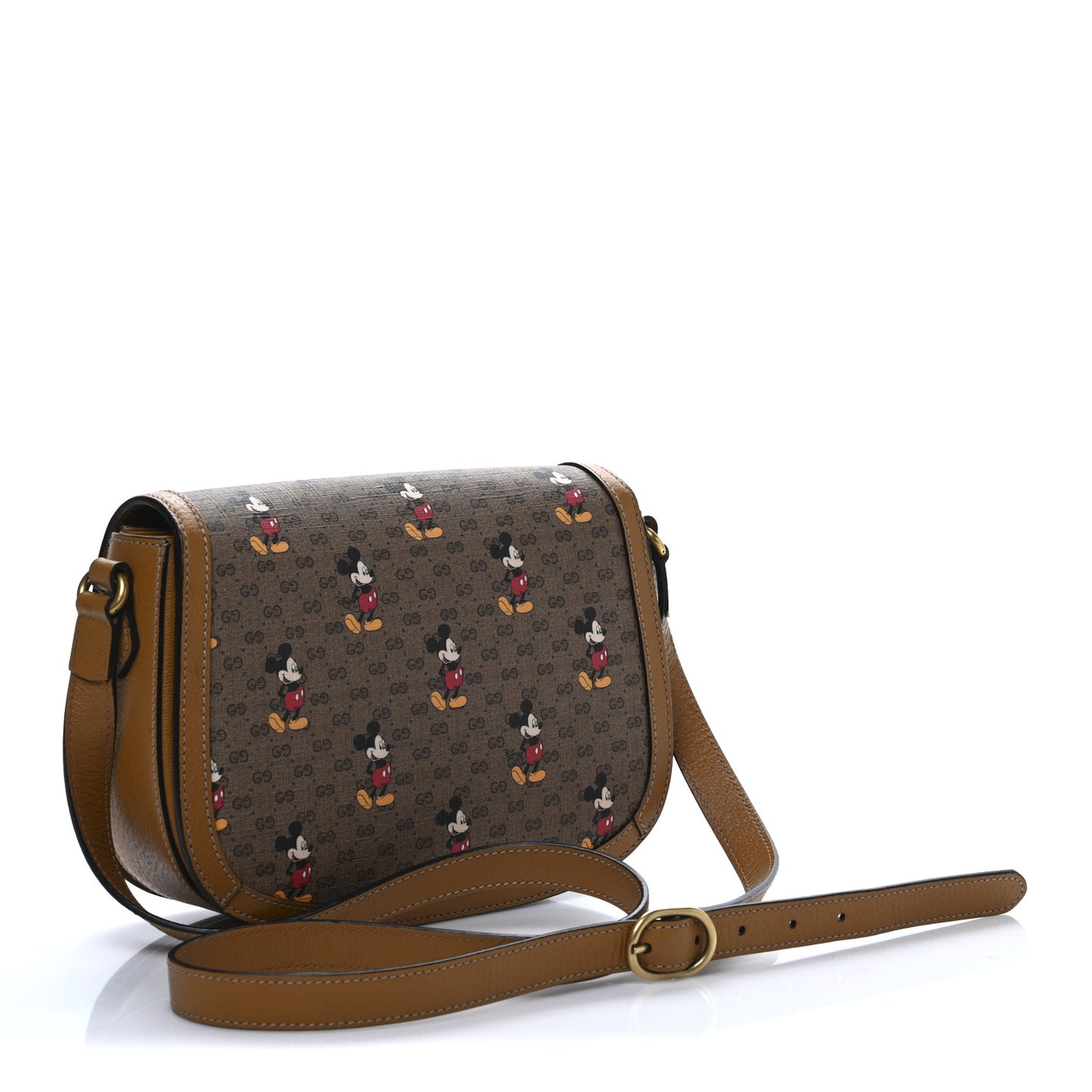 X DISNEY Mini Vintage GG Supreme Monogram Mickey Mouse Small Flap Messenger Bag Beige Vintage Sun Oil