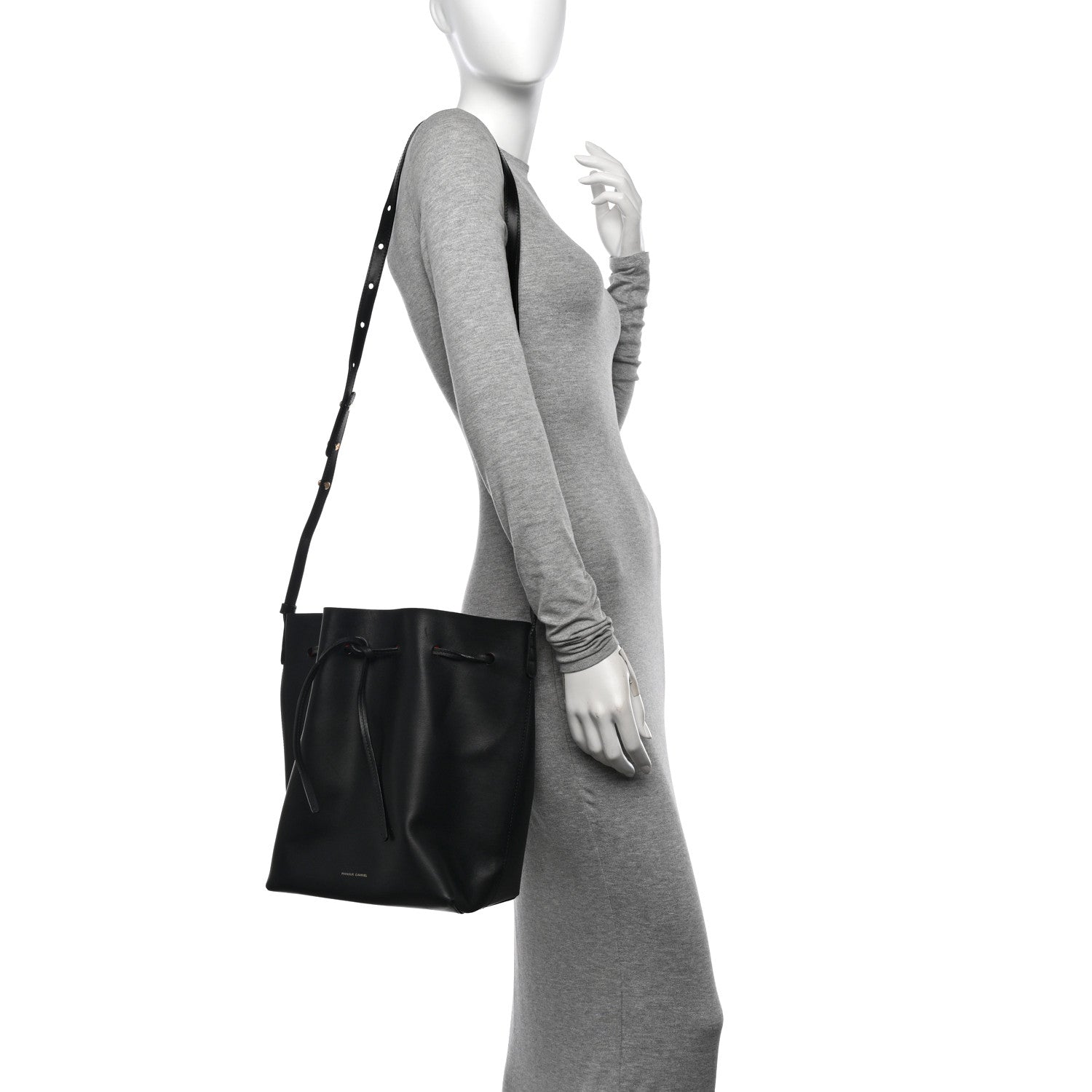 Mansur Gavriel Vegetable Tanned Calfskin Bucket Bag Black Flamma 2 of 17